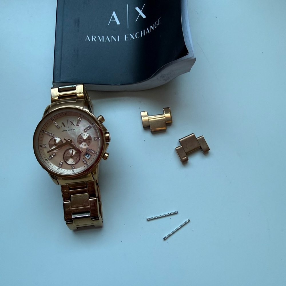 Armani Exchange Rose Gold Chronograph Watch - Picture 2 of 11